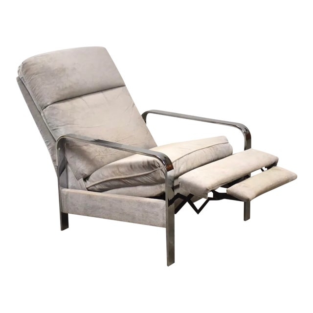 Lounge Chair Cubic Grey Wrap-Around Chrome Sled Base