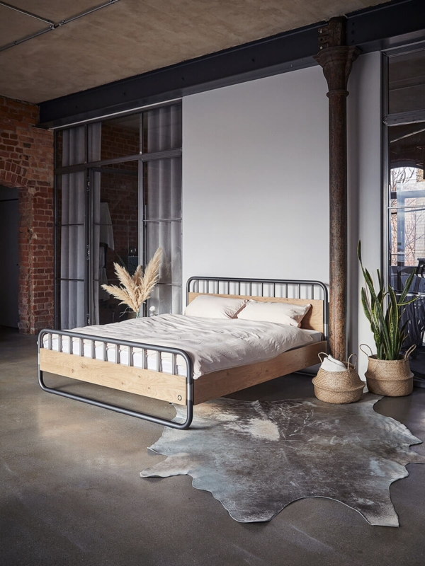 Low Profile Industrial Platform Bed with Integrated Bedside Ledge