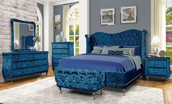 Low Profile Platform Bed featuring an Extra Wide Channel Headboard