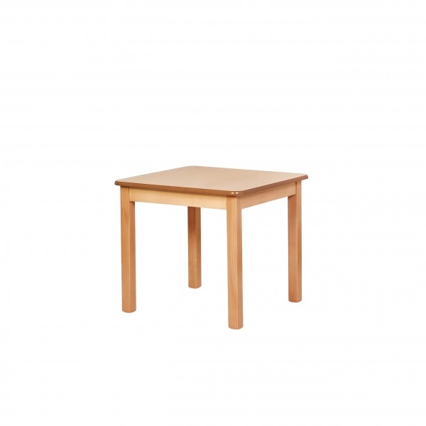 Low Profile Square Coffee Table in Dark Brown Wood with Straight Legs