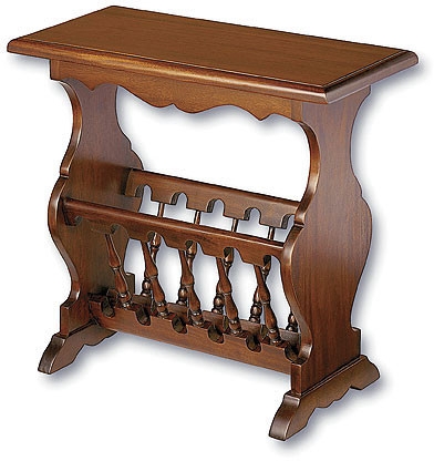 Magazine Rack Vintage Wood Turned Spindles Three Tier