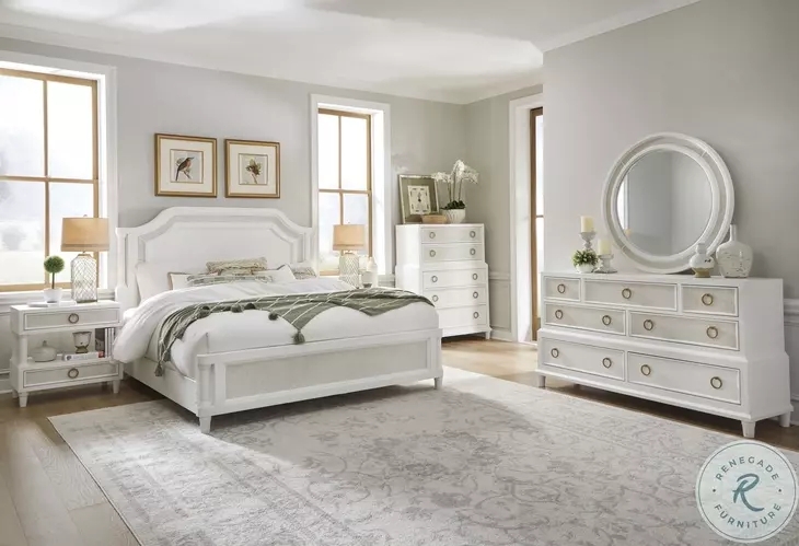 Mansion Bed Ideas Distressed White Finish Tufted Panel Molding