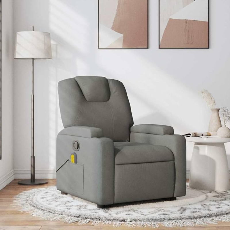Manual Recliner Chair in Charcoal Grey Styled on Herringbone Wood Floor