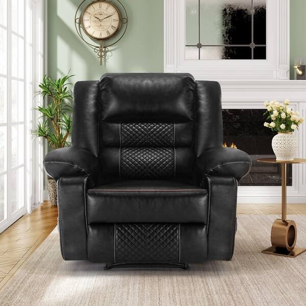 Manual Recliner Chair, Massage Remote & Side Storage Pocket