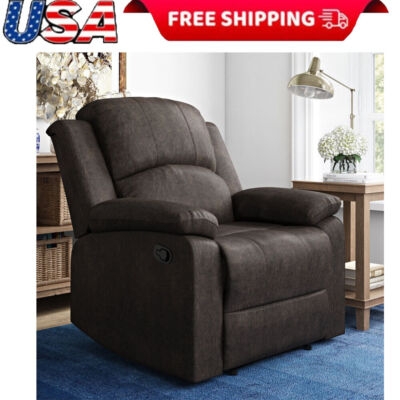 Manual Recliner Suede-like Fabric Three-Tier Split Back
