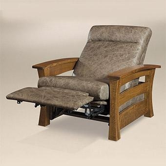 Manual Reclining Chairs Leather-Like Slatted Sides Mission Style Traditional
