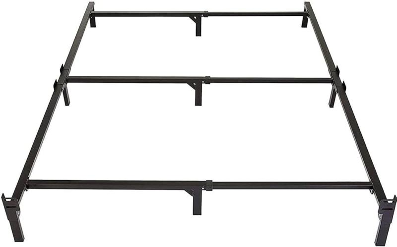 Matte Black Metal Bed Frame with Low Profile