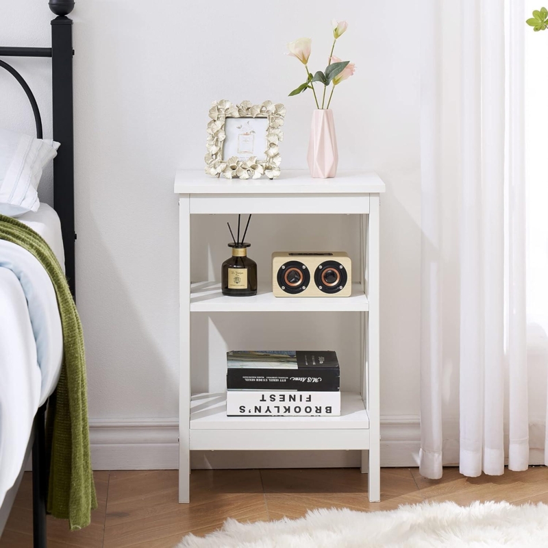 Metal and Wood Utilitarian Side Table with X-Frame Sides