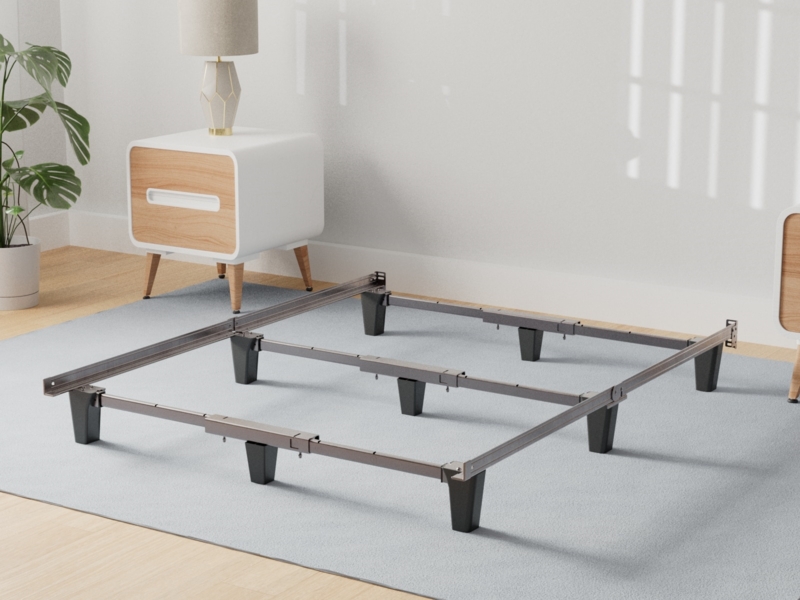 Metal Platform Bed with Center Support