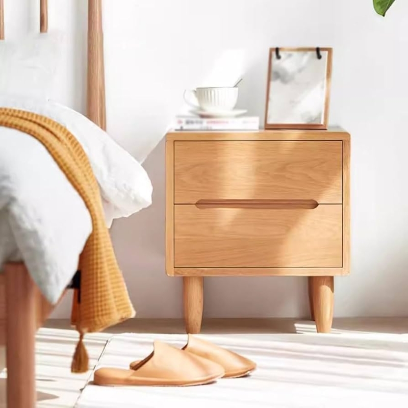 Mid Century Bedside Table Handleless Design Splayed Tapered Legs