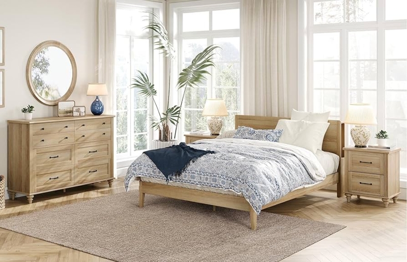 Mid-Century Modern Bedroom Set featuring an Eight-Drawer Dresser