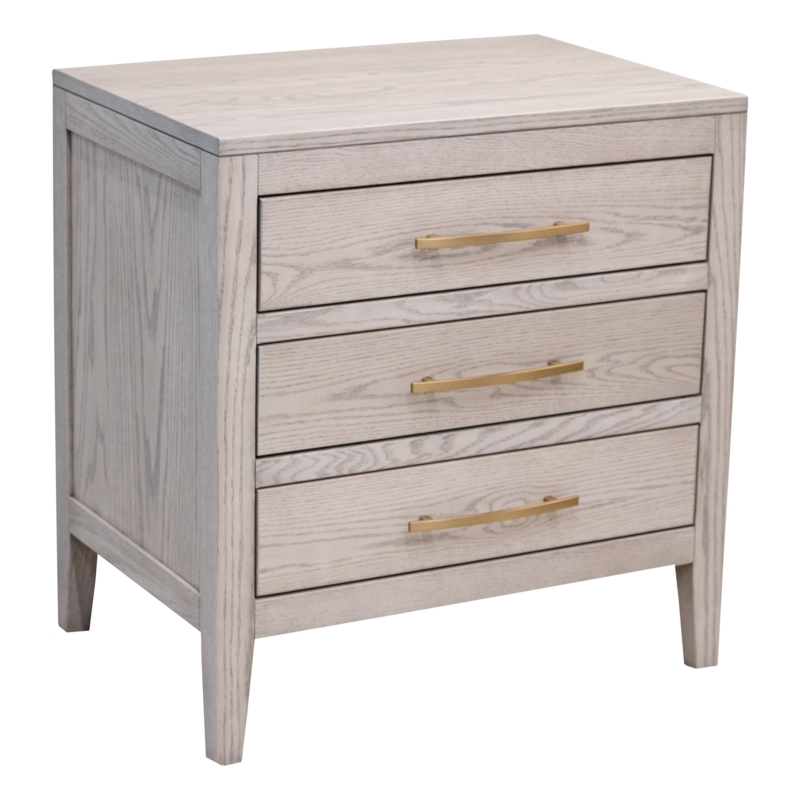 Mid-Century Modern Two-Tone Nightstand in Charcoal Gray and Warm Wood