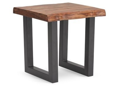 Minimalist Accent Table with Irregular Live Edge Slab