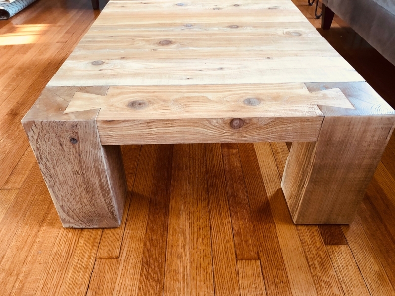 Minimalist Coffee Table featuring Slab Legs and Dovetail Joinery