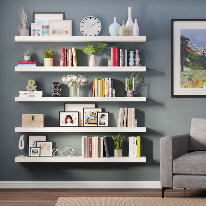 Minimalist Floating Shelf with Hidden Bracket Mount for Picture Ledge