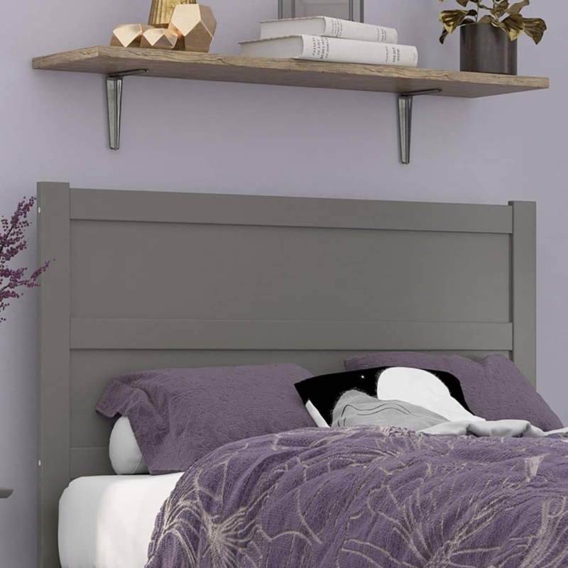 Minimalist Grey Headboard with Vertical Channeling