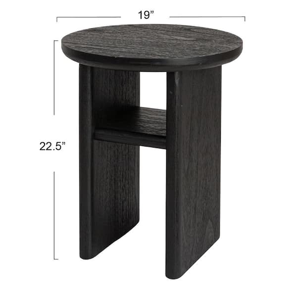 Minimalist Matte Black Side Table with Tripod Base