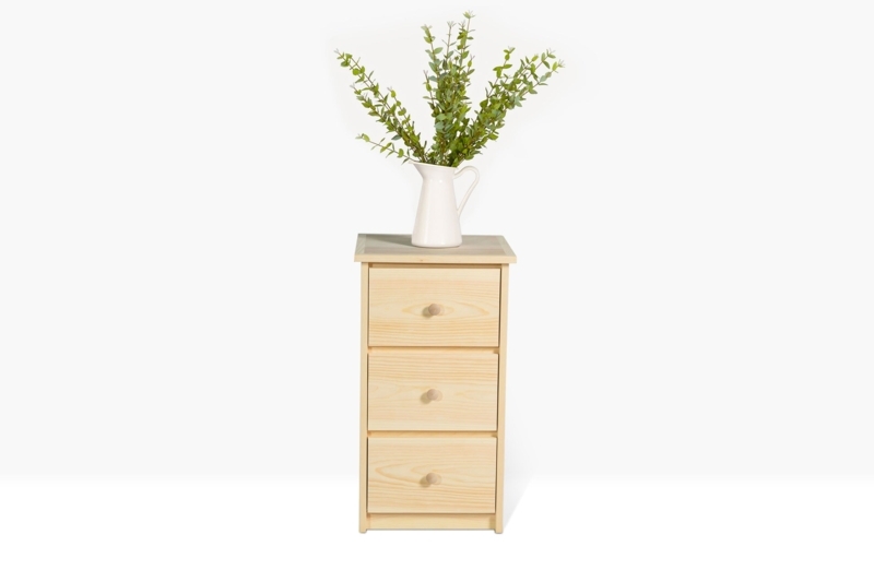 Minimalist Natural Light Wood Nightstand with matching Wooden Knobs