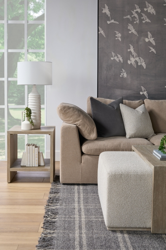 Minimalist Round End Table, Natural Grain, Tripod Pedestal Base