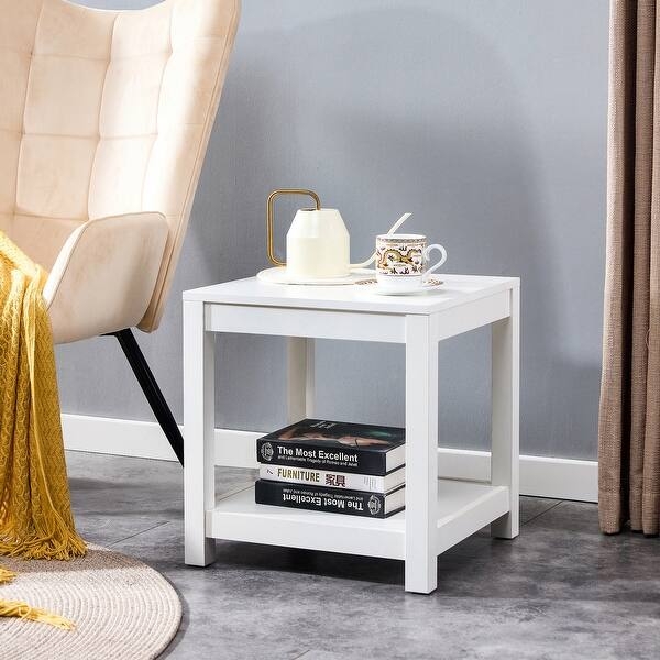 Minimalist Side Table Two Tier Design Small Space Solution