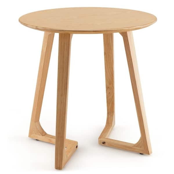 Minimalist Side Table with Natural Wood Grain and Tapered Tripod Legs