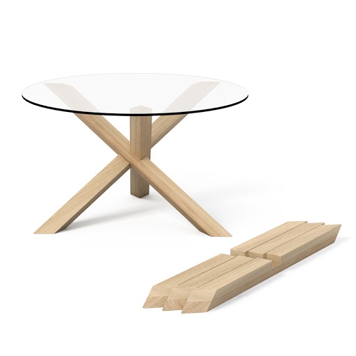 Minimalist Triangular Coffee Table with Unique Interlocking Base