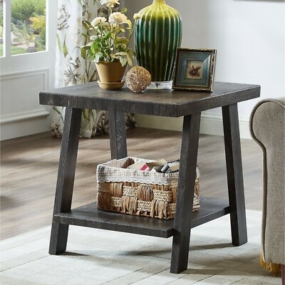 Minimalist Two-Tier End Table with Rounded Corners