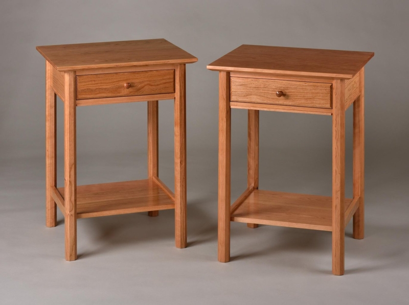 Minimalist Wood Nightstand with Drawer and Tapered Legs