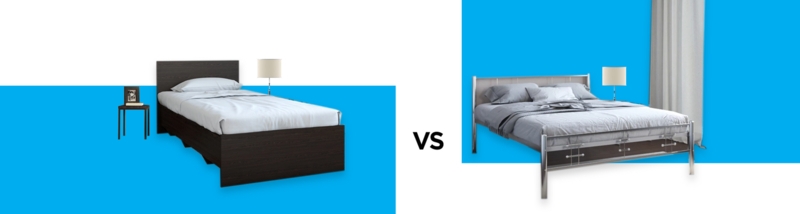 Minimalist Wooden Platform Bed Design Side-by-Side Comparison