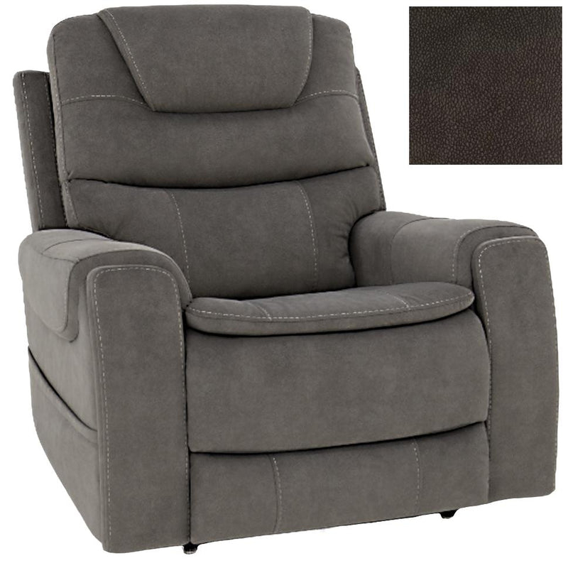 Mink Gray Power Recliner Chair Upholstered Fabric With Chaise Footrest