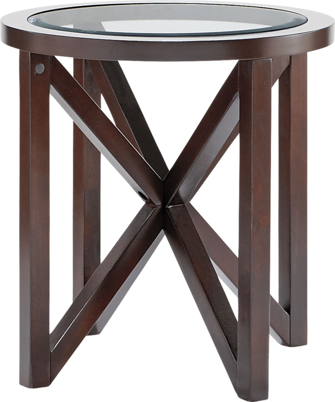 Mission Style End Table with Slatted Sides and Dark Espresso Finish
