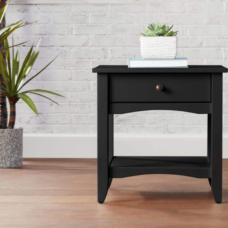 Modern Farmhouse End Table with Drawer & Shelf