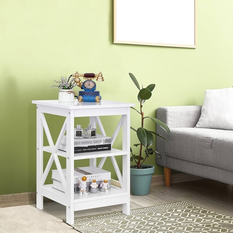 Modern Farmhouse End Table X Cross Bracing Square Top