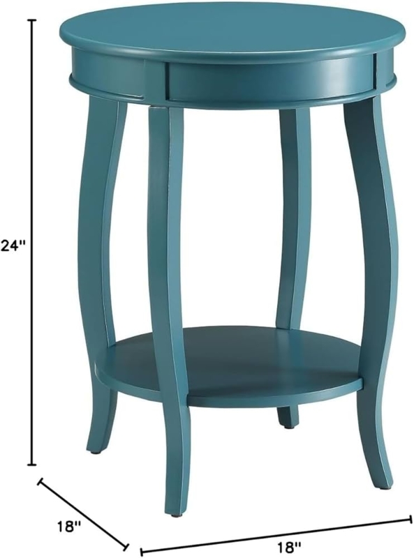 Modern Glam Side Table with Square Teal Top and Gold Frame