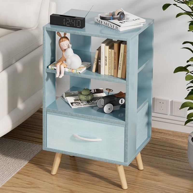 Modern Three-Tier Nightstand with Two-Tone Finish