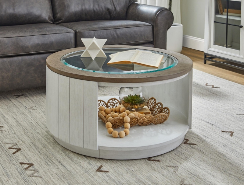 Modern X-Base Coffee Table with Casters, White Stone Top & Dark Legs