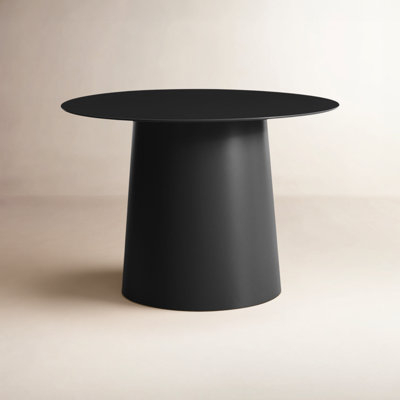 Modern Yellow Pedestal End Table with Vibrant Finish and Circular Top