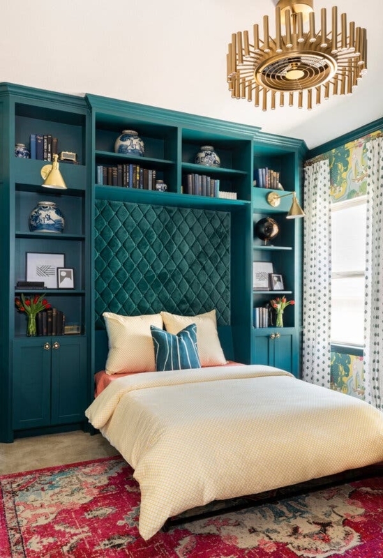 Murphy Bed White Modern Integrated Wall Unit with Built In Shelving