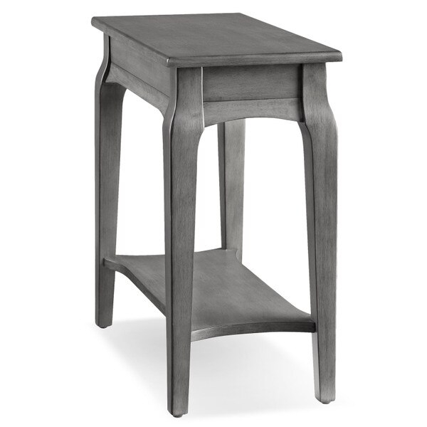 Narrow Side Table Matte Finish Single Drawer Open Lower Shelf