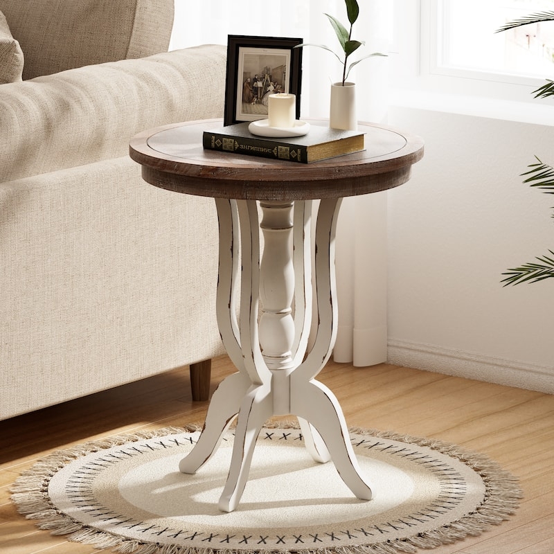 Natural Wood Slab Accent Table with Thick Top and Metal Base Design