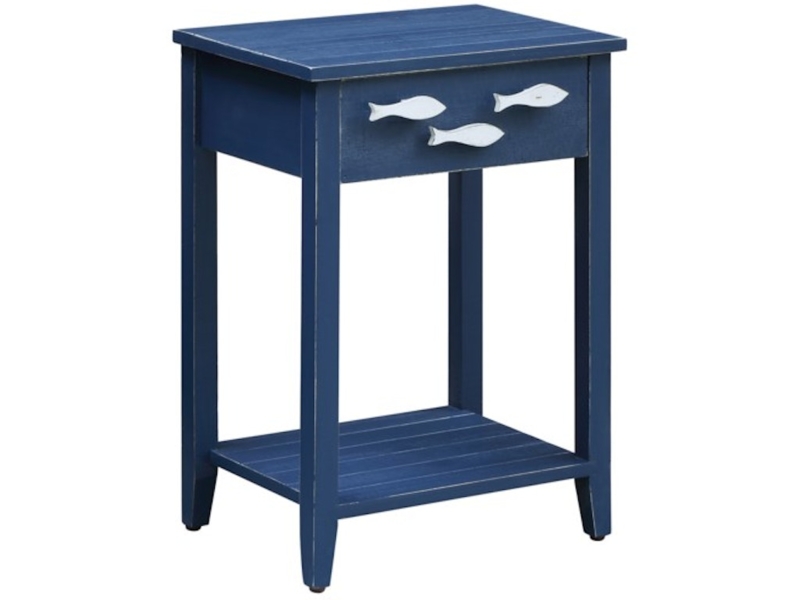 Nautical Round End Table with Rope-Wrapped Base