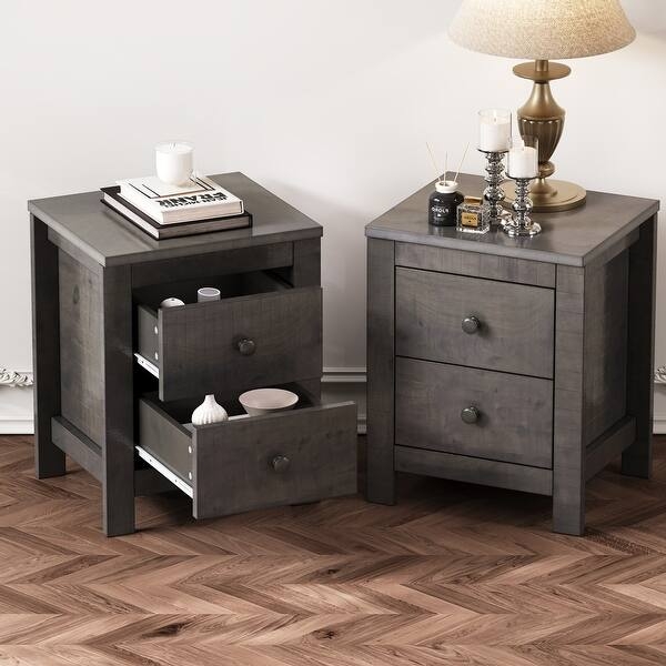 Nightstand Antique Gray Rustic Farmhouse Shutter Door Cabinet
