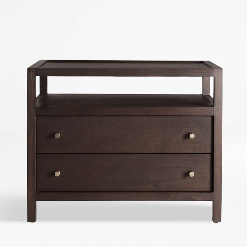 Nightstand Architectural Frame Recessed Pulls Block Silhouette