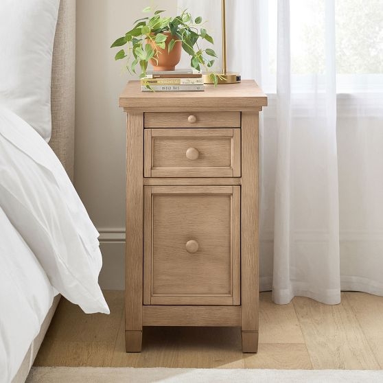 Nightstand, Beadboard Side Panels White Coastal Cottage Bedside Storage