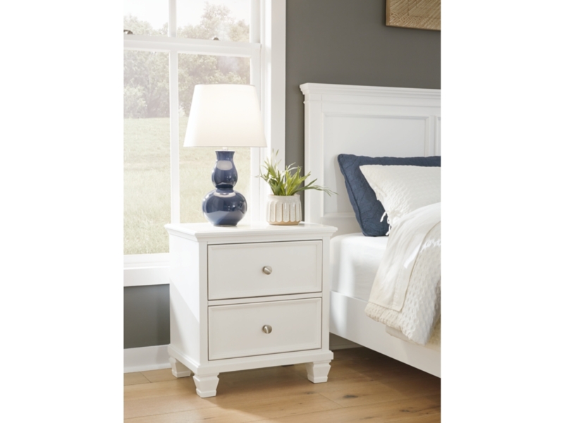 Nightstand Charcoal Finish Hardware-Free Look Minimalist Bedroom