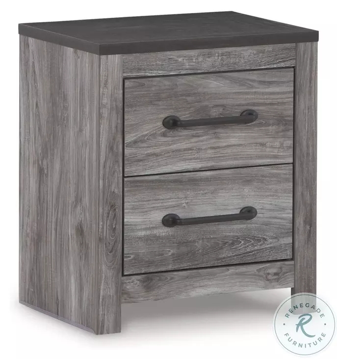 Nightstand Charcoal Wood Finish Framed Detail Transitional Style