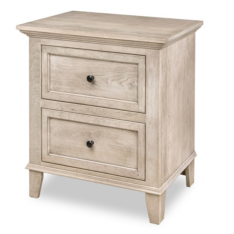 Nightstand Dark Brown Recessed Side Panels Transitional Style