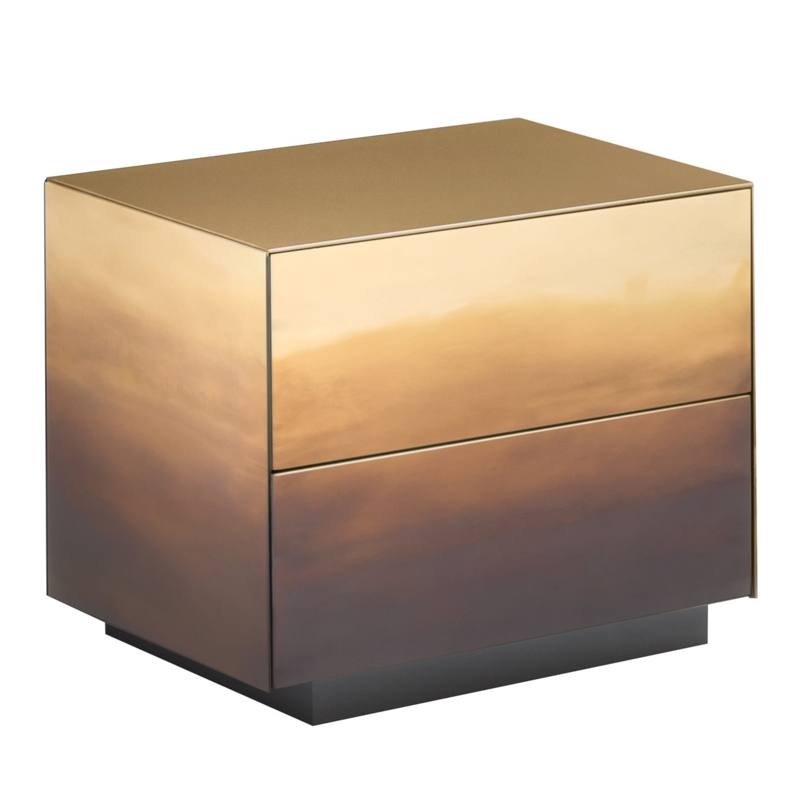 Nightstand Dripping Texture Melted Brass Look Tripod Legs Glam