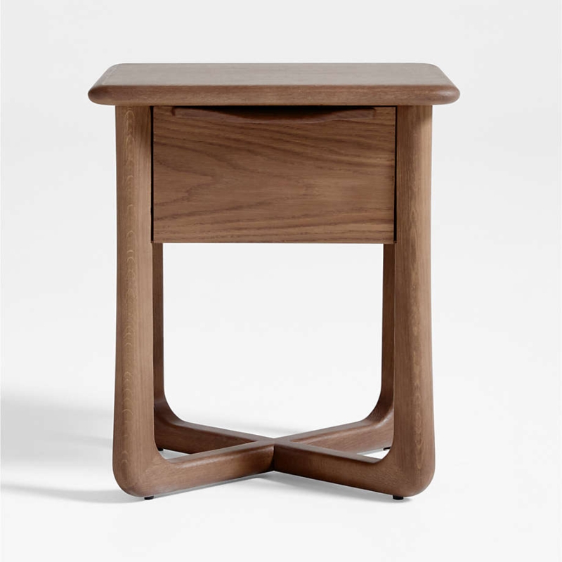 Nightstand, Espresso Finish Three Drawers Transitional Bedside Chest