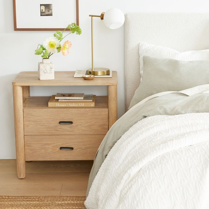 Nightstand featuring Recessed Plinth Base and Handleless Drawers